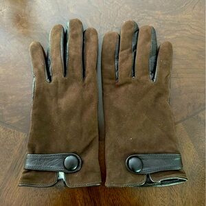 Preston & York leather and suede gloves size medium